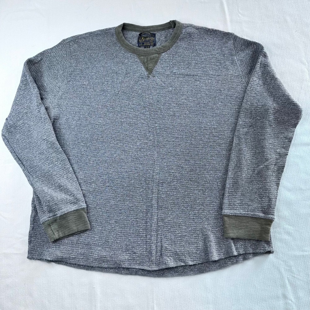 Lucky Brand Strong Boy Thermal Waffle Knit Mens XL Long‎ Sleeve